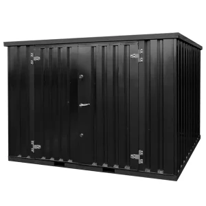Container i farve 3x2m Sort med dobbeltdør på den lange side