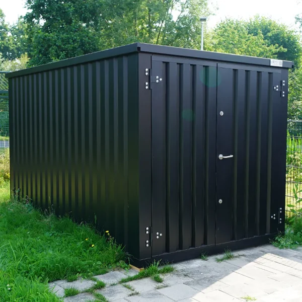 FOCO® Opbevaring container 5x2m Sort med dobbeltdør på den korte side - Image 2