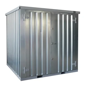 Brændeskur 2x2m galvaniseret med dobbeltdør på den korte side