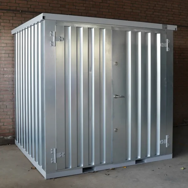 Brændeskur 2x2m galvaniseret med dobbeltdør på den korte side - Image 2