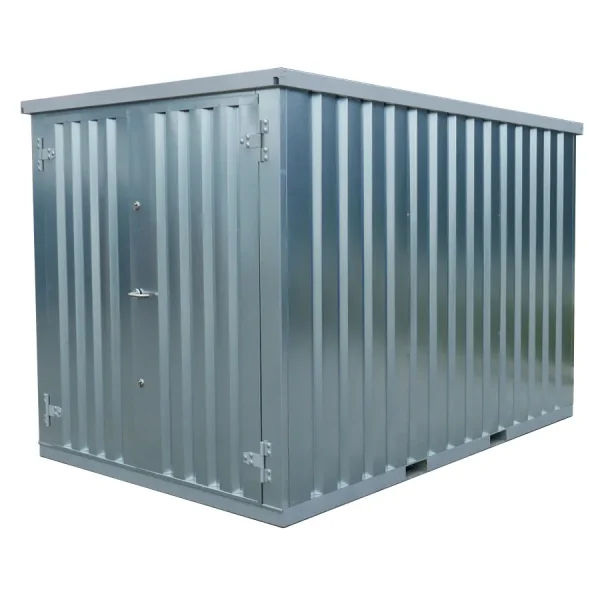 Brændeskur 4x2m galvaniseret med dobbeltdør på den korte side